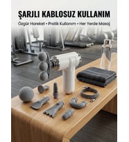 Taşınabilir Şarjlı Kas Masaj Tabancası Derin Doku Masajı İçin 8 Başlıklı Profesyonel Cihaz