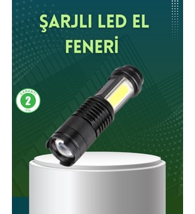 4 Modlu USB Şarjlı LED El Feneri Kamp ve Outdoor