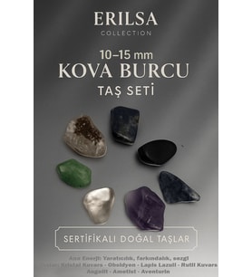 Sertifikalı Kova Burcu Doğal Taş Kütle Seti 10-15 mm - Yaratıcılık ve Sezgi Enerjisi Taşları (Çok Renkli)