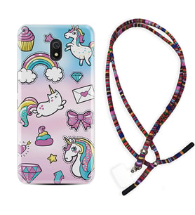 Xiaomi Redmi 8A 8 Pro 9C 9T 10C 11T Pro Kılıf Boyun Asklı Rasta Silikon Unicorn Mektup 1800