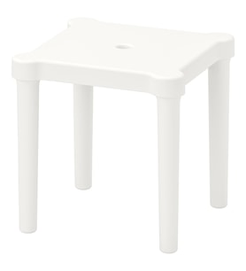 Çocuk Taburesi, Beyaz Renk MeridyenDukkan 28x27 cm Polipropilen Plastik Kare Tabure