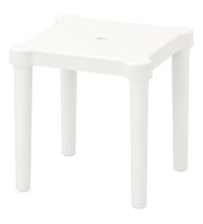 Çocuk Taburesi, Beyaz Renk MeridyenDukkan 28x27 cm Polipropilen Plastik Kare Tabure