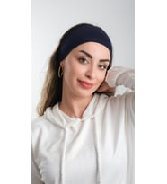 Lacivert Pratik Hazır Geçmeli Tesettür Bone Viskon Kumaş Sade 3007_02