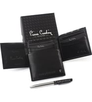 Kişiye Özel Pierre Cardin Deri Erkek Cüzdanı ve Roller Kalem Seti P2361