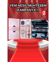 Aksesuar Hediyeli Akıllı Saat Dijital Göstergeli Powerbankli Bluetooth Kulaklık