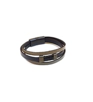 Urban Strap Core – Üç Bantlı İp Detaylı Erkek Hakiki Deri Bileklik-1416