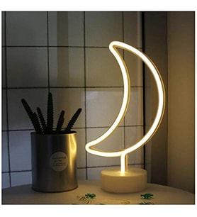 Ay Tasarımlı Neon Led Masa Ve Gece Lambası (Renksiz)