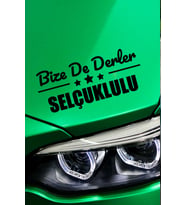 Konya Selçuklu Siyah Araç Sticker  Konya Bize De Derler  Selçuklulu 40x15 cm Oto Sticker