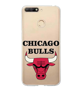 Huawei Y6 2018 Uyumlu Kapak Chicago Bulls Tasarımlı Şeffaf Silikon Kılıf