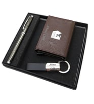 Signator D322 İsme Özel Set - Deri Kartlık + Anahtarlık  + Kalem Seti  İsme Özel Hediyelik Set (Karışık)