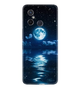 Xiaomi Redmi 12C Kılıf Resimli Desenli Baskılı Silikon Night Moon 1133