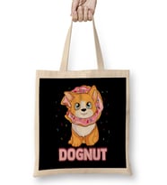 Cute & Funny Dognut Dog Donut Pun Adorable Puppy Bez Çanta Uzun Saplı