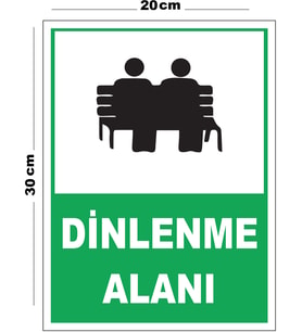 Metal Dinlenme Alanı 20cm x 30cm A4 Büyüklüğünde Uyarı Levhası Yönlendirme Tabelası