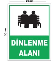 Metal Dinlenme Alanı 20cm x 30cm A4 Büyüklüğünde Uyarı Levhası Yönlendirme Tabelası