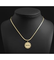 Kişiye Özel İsim Yazılı Dantel Çerçeveli İtalyan Zincir Kolye (Gold)