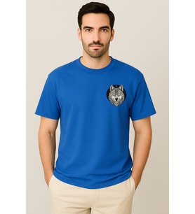 Kurt Desenli Unisex Yarım Kollu Bisiklet Yaka %100 Pamuk Oversize T-shirt