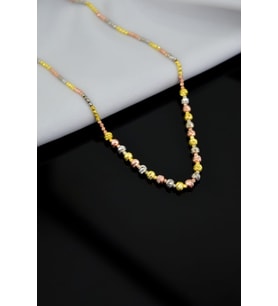 Papatya Silver 925 Ayar Gümüş Üç Renk Iki Boy Dorika Top Kolye