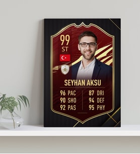 BK Gift Kişiye Özel Kanvas Tablo Futbolcu Kartı-3