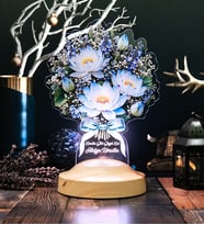 Nilüfer Lotus Çiçek Buketi LED Lamba - Kadına Doğum Günü Hediyesi Işıklı Solmayan Çiçek