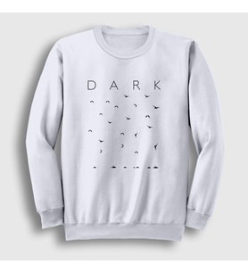 Presmono Unisex Beyaz Birds Dark Sweatshirt 186012tt (Beyaz)