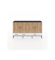 Arges Konsol 6 Raflı 3 Çekmeceli 4 Kapaklı 176x30x99 Antrasit-Çam/Aytaşı