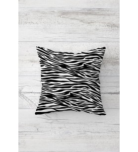 Zebra Desenli Çift Tarafı Baskılı Gizli Fermuarlı Yastık Kılıfı Kırlent Koltuk Yastık Kılıfı (Gri-Leopar)
