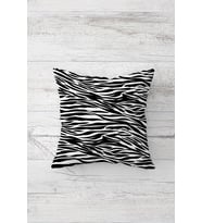 Zebra Desenli Çift Tarafı Baskılı Gizli Fermuarlı Yastık Kılıfı Kırlent Koltuk Yastık Kılıfı (Gri-Leopar)