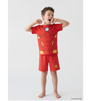 LCW Kids Kırmızı Iron Man Baskılı Erkek Çocuk Şortlu Pijama Takımı