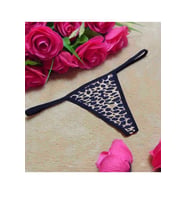 Liona Kadın Leopar Desenli  İç Çamaşırı Fantezi Tanga G String (Siyah)