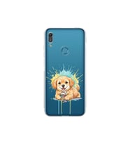 Huawei Y6 Pro 2019 ile Uyumlu Splash Köpek Tasarımlı Şeffaf Silikon Kılıf