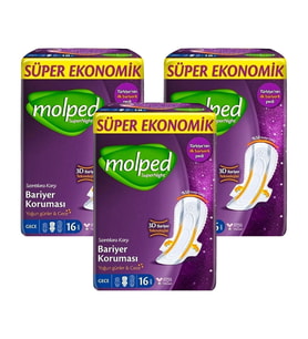 Molped Supernight Gece Bariyer Koruması 16 lı Gece 3 Adet