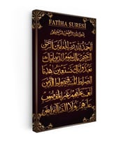 Kanvas Tablo Fatiha Suresi Başlıklı Hat Tasarımı Dini İslami Tablo Ev Ofis Duvar Dekoru