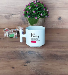 Kız Kardeş Kupa Bardak T Kulplu Kız Kardeşe Doğum Günü Hediyesi