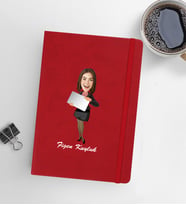 Kişiye Özel Kadın Model 13x21 Kırmızı Defter-45