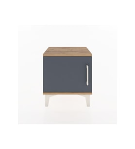 Arges Komodin Tek Raflı Tek Kapaklı 44x30x48 Çam-Antrasit