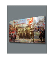 Atatürk Cam Tablo 4mm Dayanıklı Temperli Cam, Atatürk Glass Wall Art (Çok Renkli)