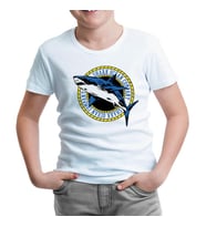 Shark Ocean Logo Beyaz Çocuk Tshirt