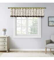 Serene Nakış Oda-Koyu Saçaklı Pencere İşlem Çubuğu Cep/Arka Sekme Kısa Drape, 127 x 45 cm, Yeşil