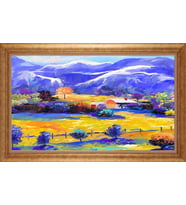 Çerçeveli Paspartulu Manzara Tablo bm1921 (Gold)