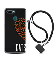 Oppo A5S A15 A16 A54 A55 A73 A74 Kılıf Boyun Askılı Silikon Cats 1792