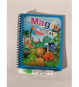 DİNAZORLAR ve ORMAN Magic Book Eğitici İngilizce Sihirli Boyama Kitabı Su Kalemi Water Painting Mavi
