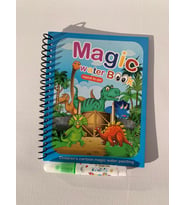 DİNAZORLAR ve ORMAN Magic Book Eğitici İngilizce Sihirli Boyama Kitabı Su Kalemi Water Painting Mavi