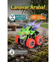 Ejderha Temalı Canavar Araba Seti - 360 Derece Takla Atan Atalet Motorlu Monster Truck Oyuncak