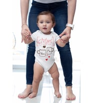 I Love You Mom Desenli Kısa Kol Unisex Body