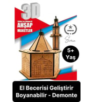 Özel Üretim 3 Boyutlu Minyatür Ham Ahşap Maket Boyanabilir Eğitici Öğretici Motor Beceri Hobi Oyun