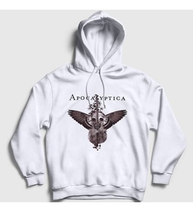 Presmono Unisex Beyaz Cello Wings Apocalyptica Kapüşonlu Sweatshirt 11097tt