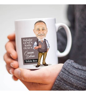 Kişiye Özel İlham Kaynağım Babam Karikatürlü Kupa Bardak