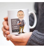 Kişiye Özel İlham Kaynağım Babam Karikatürlü Kupa Bardak