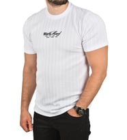 DeepSEA Erkek  Dar Kesim Pamuklu Tişört Slim Fit Nefes Alan Yumuşak Dokulu Tişört 2504351 (Beyaz)