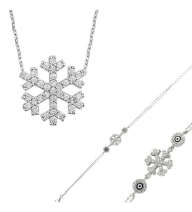 Gümüş Kar Tanesi Bayan Set